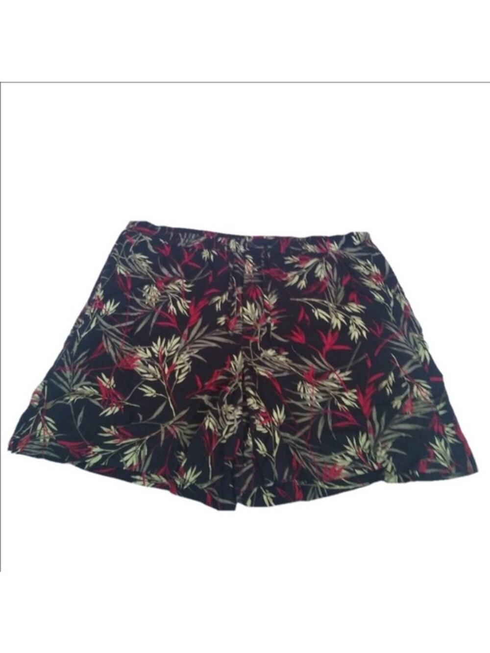 Elisabeth by Liz Claiborne Black Tropical Print Shorts, Multicolor, size 16